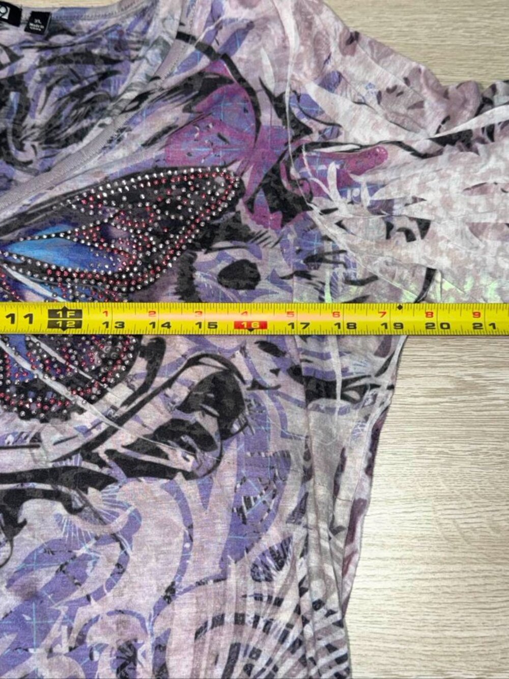 APT.9 Purple Pink Women's Butterfly Print Top XL Purple - Picture 6 of 8